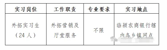 2024年临颍县大学生“返家乡”暑期社会实践招聘公告（临颍农商银行专版）